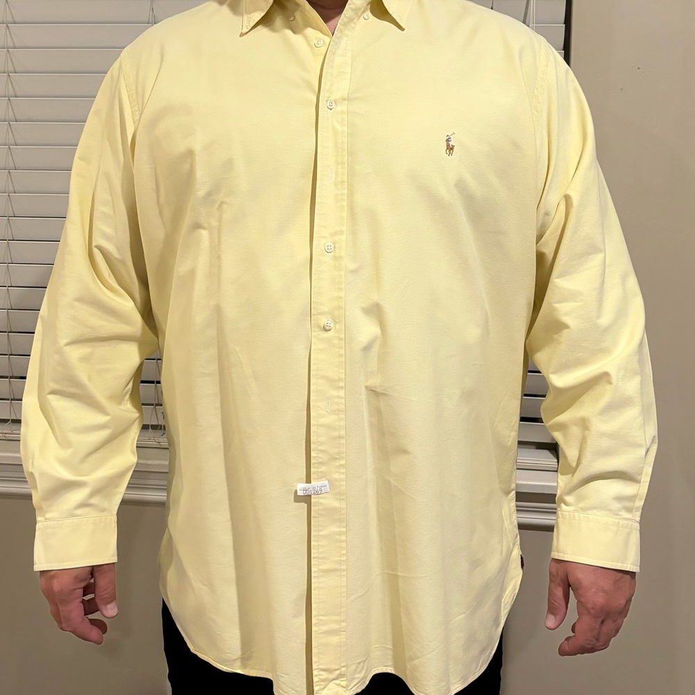 Ralph Lauren Polo Big and Tall 4X Tall in yellow. Classic Fit.